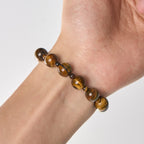 Pulsera de rosario de una década con ojo de tigre amarillo de 10 mm