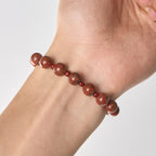 Pulsera de rosario de una década, piedra de sésamo roja de 8 mm, con medalla milagrosa y cruz