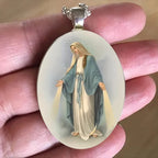 Pendentif Miraculeux Vierge Marie Bénie Médaille Miraculeuse Collier