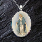 Pendentif Miraculeux Vierge Marie Bénie Médaille Miraculeuse Collier