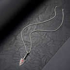 Red Cross Spearhead Necklace with Baroque Elements with Vintage Scroll Pattern