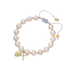 FOI PRIANTE : Bracelet élégant Médaille Miraculeuse Blanc avec Carte de Verset Biblique