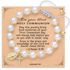 FOI PRIANTE : Bracelet élégant Médaille Miraculeuse Blanc avec Carte de Verset Biblique