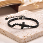 Bracelets minimalistes chaîne croisée : Deux couleurs avec carte de vœux
