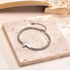 Bracelets minimalistes chaîne croisée : Deux couleurs avec carte de vœux