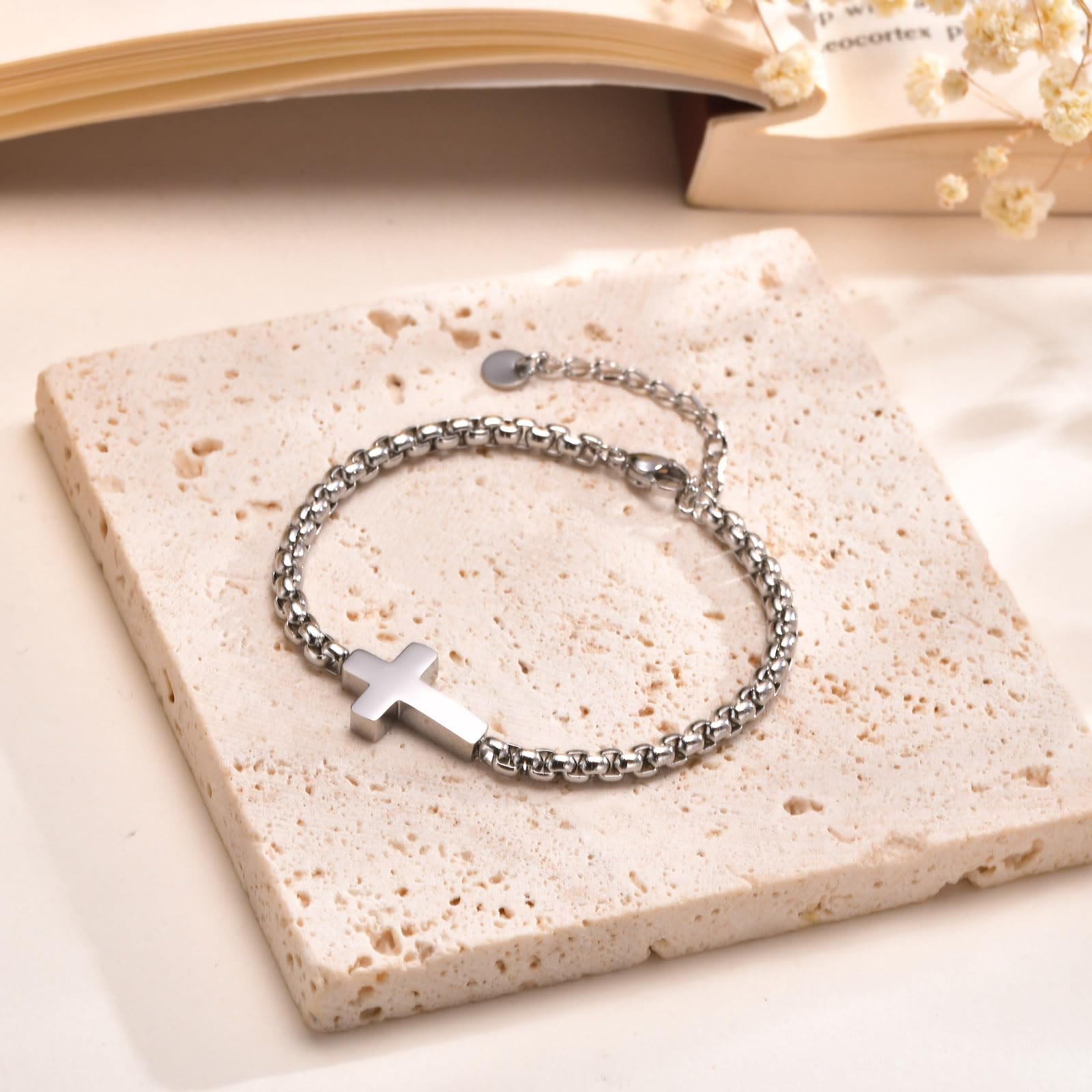 Bracelets minimalistes chaîne croisée : Deux couleurs avec carte de vœux