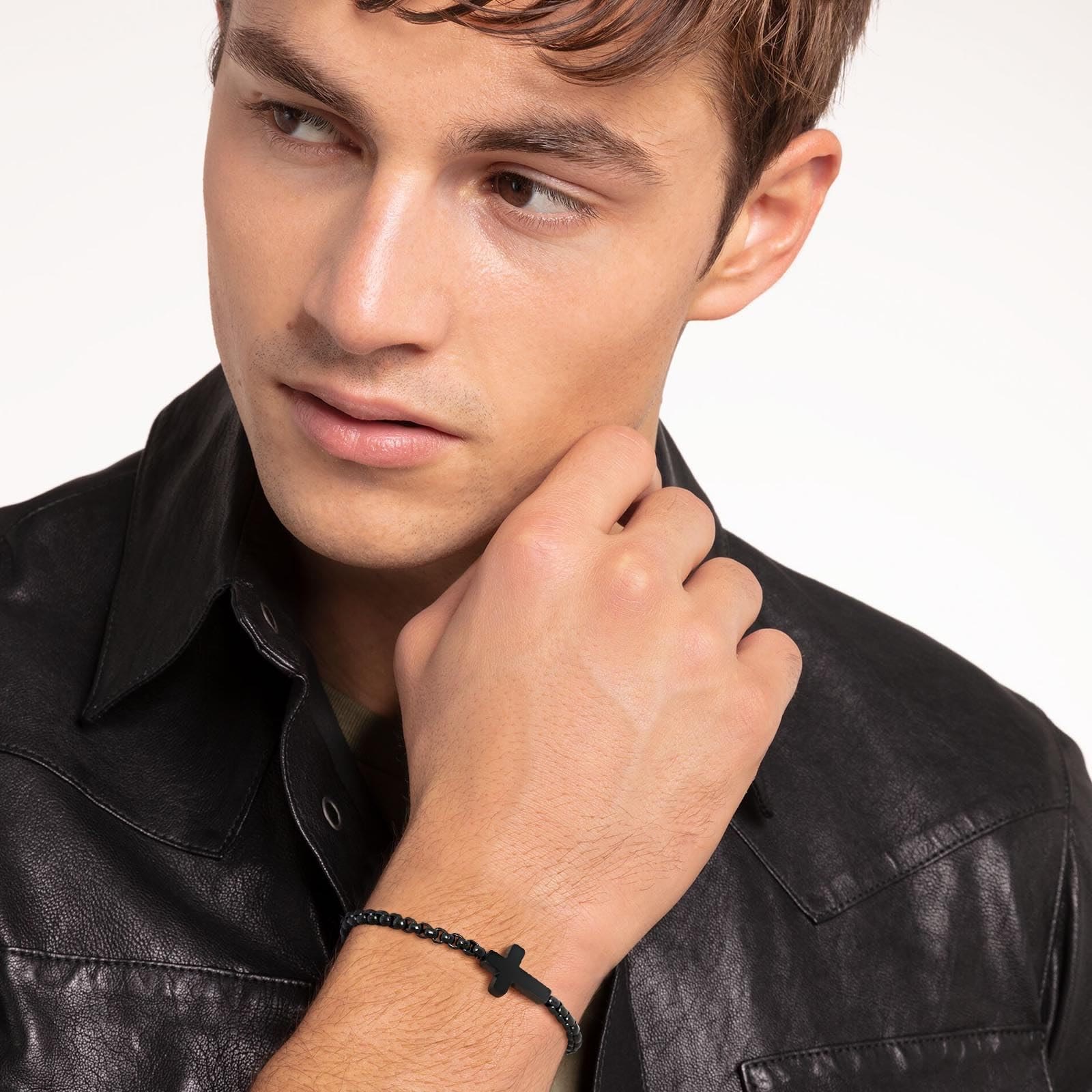 Bracelets minimalistes chaîne croisée : Deux couleurs avec carte de vœux