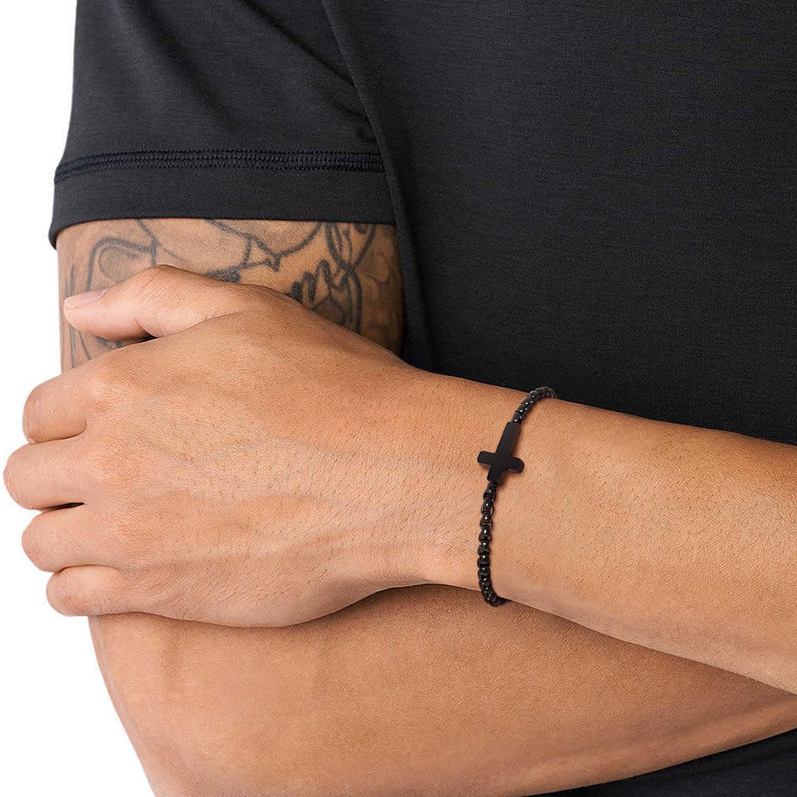 Bracelets minimalistes chaîne croisée : Deux couleurs avec carte de vœux