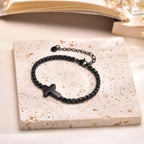 Bracelets minimalistes chaîne croisée : Deux couleurs avec carte de vœux