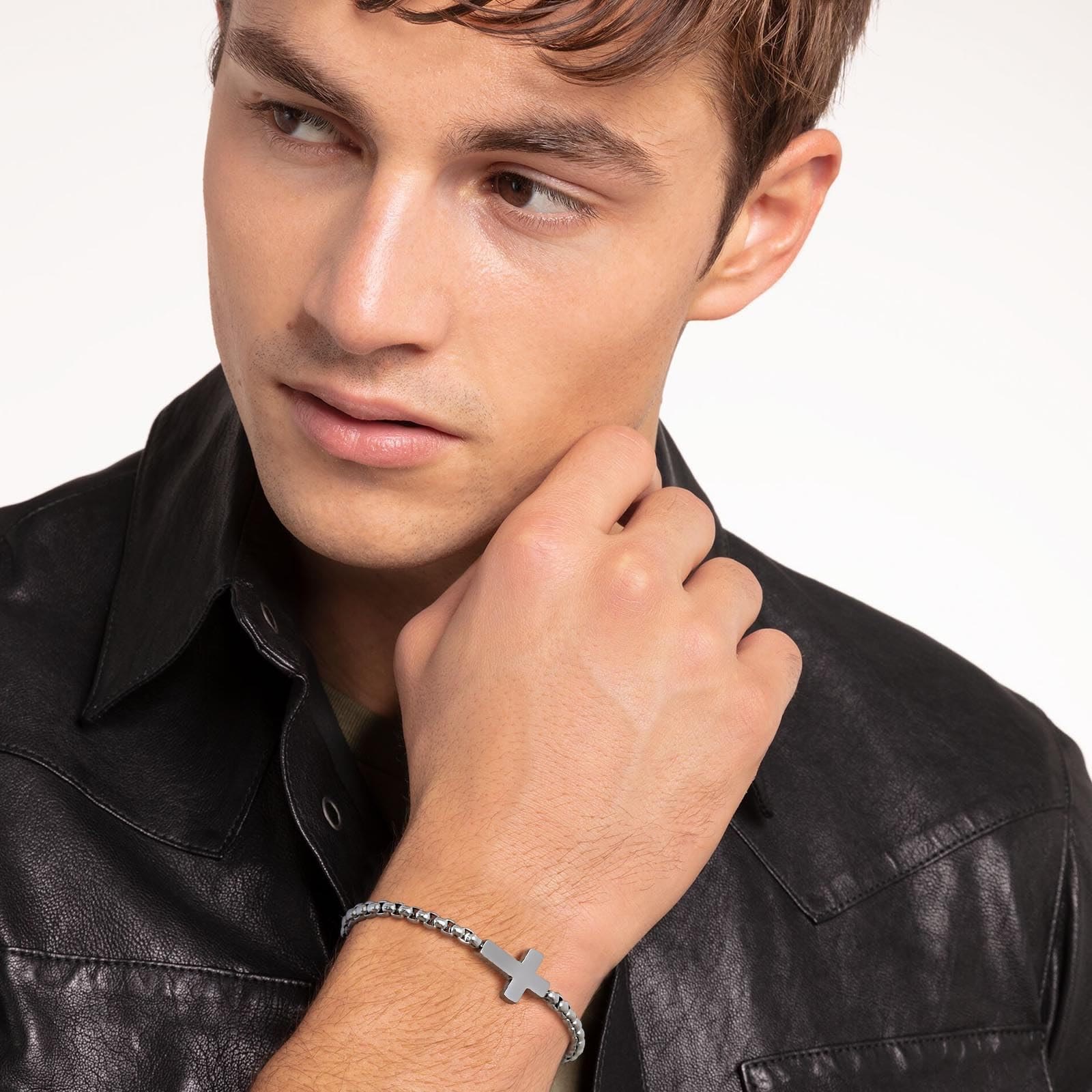 Bracelets minimalistes chaîne croisée : Deux couleurs avec carte de vœux