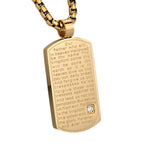 Collier rectangulaire Notre Père trois couleurs, signe de foi et d'espérance