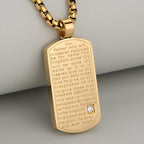 Collier rectangulaire Notre Père trois couleurs, signe de foi et d'espérance