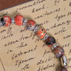 Pulsera para animales de recuerdo para mascotas de St. Benedict, con ágata veteada y gato calicó, para rezar