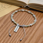 Bracelet de cheville de bénédiction de Saint Benoît bicolore avec perles de pierre naturelle douce