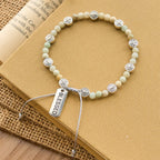 Bracelet de cheville de bénédiction de Saint Benoît bicolore avec perles de pierre naturelle douce