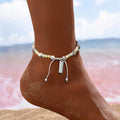 Bracelet de cheville de bénédiction de Saint Benoît bicolore avec perles de pierre naturelle douce