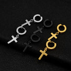 Pendientes de aro colgantes de cruz a la moda: Joyas frescas y con estilo para uso diario