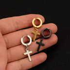 Pendientes de aro colgantes de cruz a la moda: Joyas frescas y con estilo para uso diario
