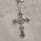 Bracelet chapelet animal Notre-Dame en perles avec chat-vache noir et blanc