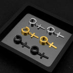 Pendientes de aro colgantes de cruz a la moda: Joyas frescas y con estilo para uso diario
