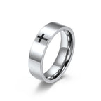 Anillos cruzados minimalistas de dos colores: Moda inspirada en la fe