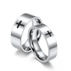 Anillos cruzados minimalistas de dos colores: Moda inspirada en la fe