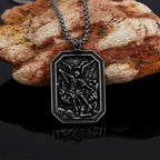 Collar de acero inoxidable con colgante de San Miguel Arcángel, estilo clásico, protección