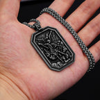 Collar de acero inoxidable con colgante de San Miguel Arcángel, estilo clásico, protección