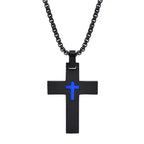 Collier croix bicolore en acier inoxydable : La foi rencontre le contraste élégant