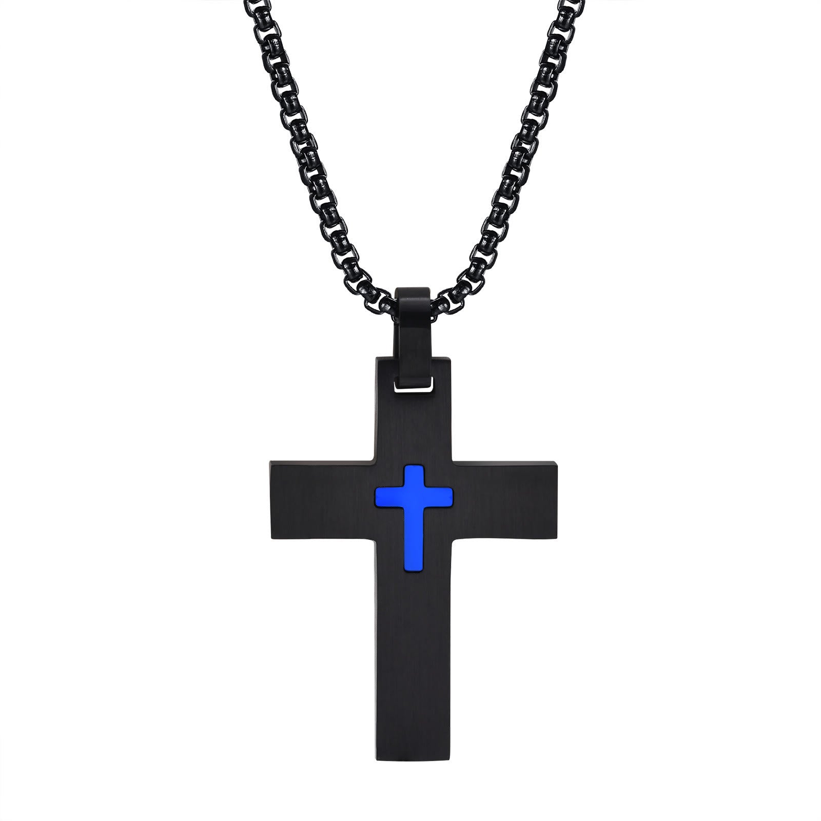 Collier croix bicolore en acier inoxydable : La foi rencontre le contraste élégant