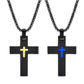 Collier croix bicolore en acier inoxydable : La foi rencontre le contraste élégant