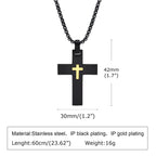 Collier croix bicolore en acier inoxydable : La foi rencontre le contraste élégant