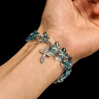 Bracelet de prière papillon bleu scintillant Ailes de dévotion, chapelet animal