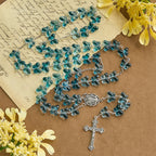 Bracelet de prière papillon bleu scintillant Ailes de dévotion, chapelet animal