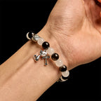 Our Lady's Blessing with Black & White Cow Cat Beads Animal Bracelet