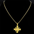 Collar Cruz de Jerusalén Padre Nuestro Bicolor Estilo Moderno: Fe Para Cada Momento