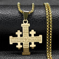 Collar Cruz de Jerusalén Padre Nuestro Bicolor Estilo Moderno: Fe Para Cada Momento