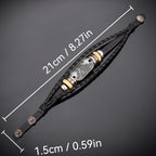 Bracelet tressé en cuir fait main avec inscription du Psaume 18:2