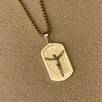 Collier cruciforme superposé moderne avec le Notre Père : Dévotion multicolore