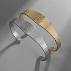 Pulsera de Brazalete San Benito Paz y Protección en Dorado y Plateado