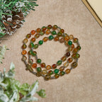 Bracelet Chapelet Malachite de Noël Multi-rangs avec Croix et Médaille