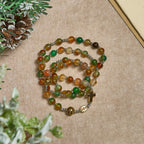 Bracelet Chapelet Malachite de Noël Multi-rangs avec Croix et Médaille