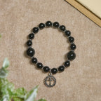 Pulsera de Obsidiana Negra de Armadura Espiritual con Dije de Cruz: Reza sin Miedo