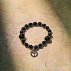 Pulsera de Obsidiana Negra de Armadura Espiritual con Dije de Cruz: Reza sin Miedo