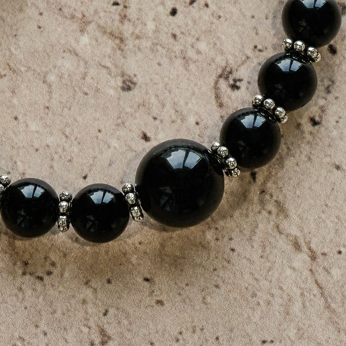 Pulsera de Obsidiana Negra de Armadura Espiritual con Dije de Cruz: Reza sin Miedo