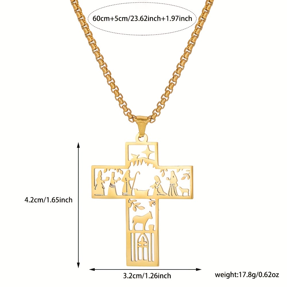 Cruz con collar calado del Pesebre: símbolo de fe atemporal para Navidad