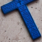 Collier pendentif croix Notre Père en acier inoxydable