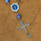 Royal Blue-Tone Stone Beads One Decade Rosary, Bracelet: La Grâce guidée par la main de Marie