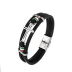Bracelet en Cuir Croix : Foi Robuste & Dévotion Élégante pour le Quotidien