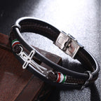 Bracelet en Cuir Croix : Foi Robuste & Dévotion Élégante pour le Quotidien